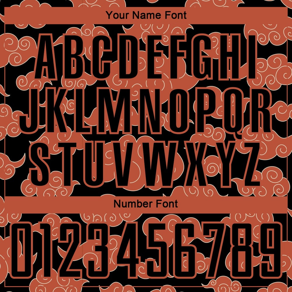 Orange Black Custom Uniform Soccer Pattern Sublimation Cloud Jersey