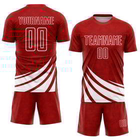 Maillot de football personnalisé à sublimation avec motifs de vent rouge et blanc