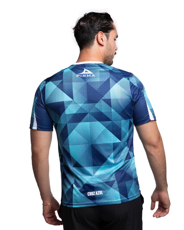 Damen Cruz Azul 2025/26 Drittes Aufwärmshirt – Türkis/Marineblau