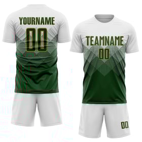 Maglia da calcio personalizzata con stampa sublimatica bianco-verde-oro antico
