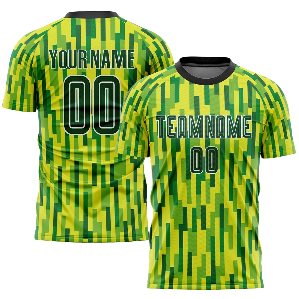 Custom Neon Uniform Jersey Green Sublimation Soccer Green-Gold
