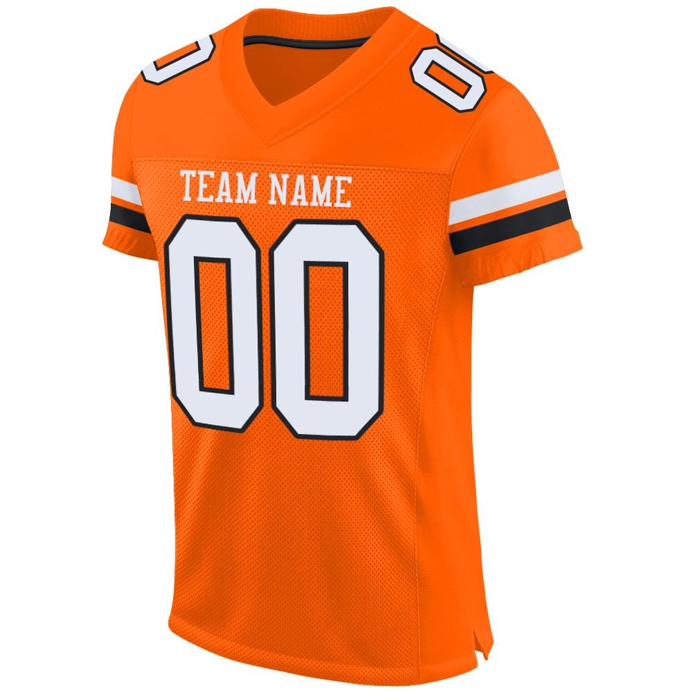 Mesh Jersey White-Black Orange Football Authentic Custom