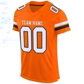 Mesh Jersey White-Black Orange Football Authentic Custom