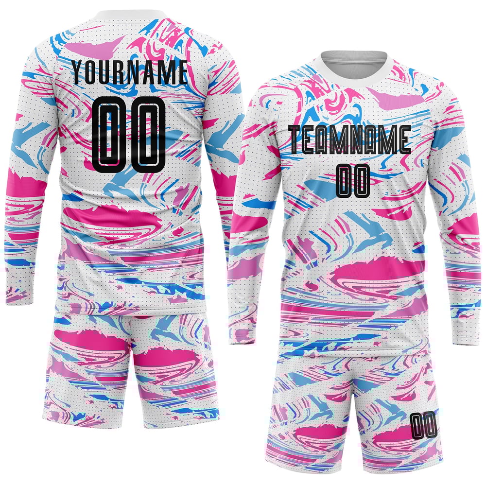 Uniform Figure Sublimation Soccer Jersey Black-Pink Custom