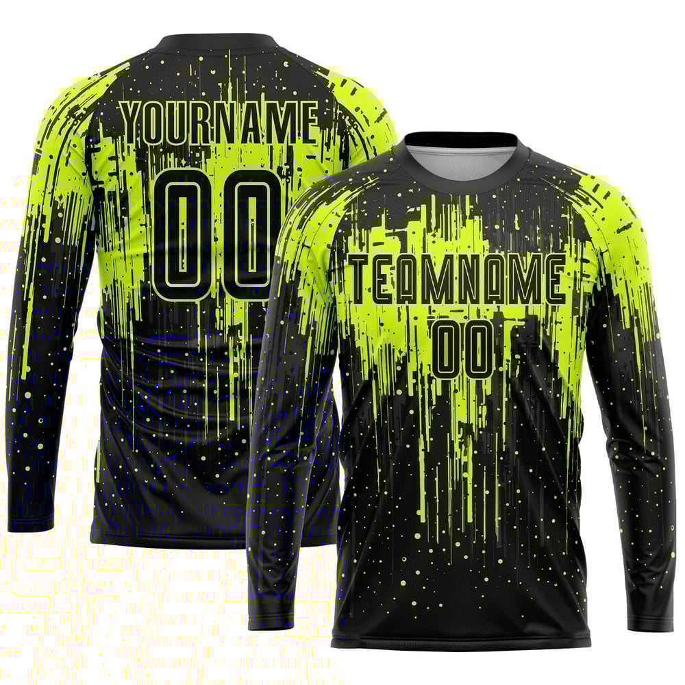 Jersey Sublimation Neon Green Uniform Custom Black Soccer