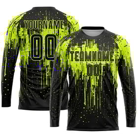 Jersey Sublimation Neon Green Uniform Custom Black Soccer