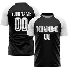 Custom Soccer Black White Jersey Uniform Sublimation