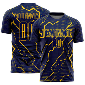 Camiseta de fútbol personalizada con sublimación de Lightning en amarillo marino