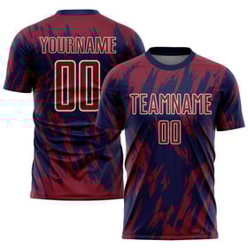 Cream Uniform Jersey Custom Navy-City Crimson Sublimation Soccer