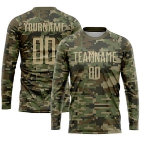 Sublimation Soccer Jersey Uniform Service Camo To Gold-Olive Custom Salute Vegas