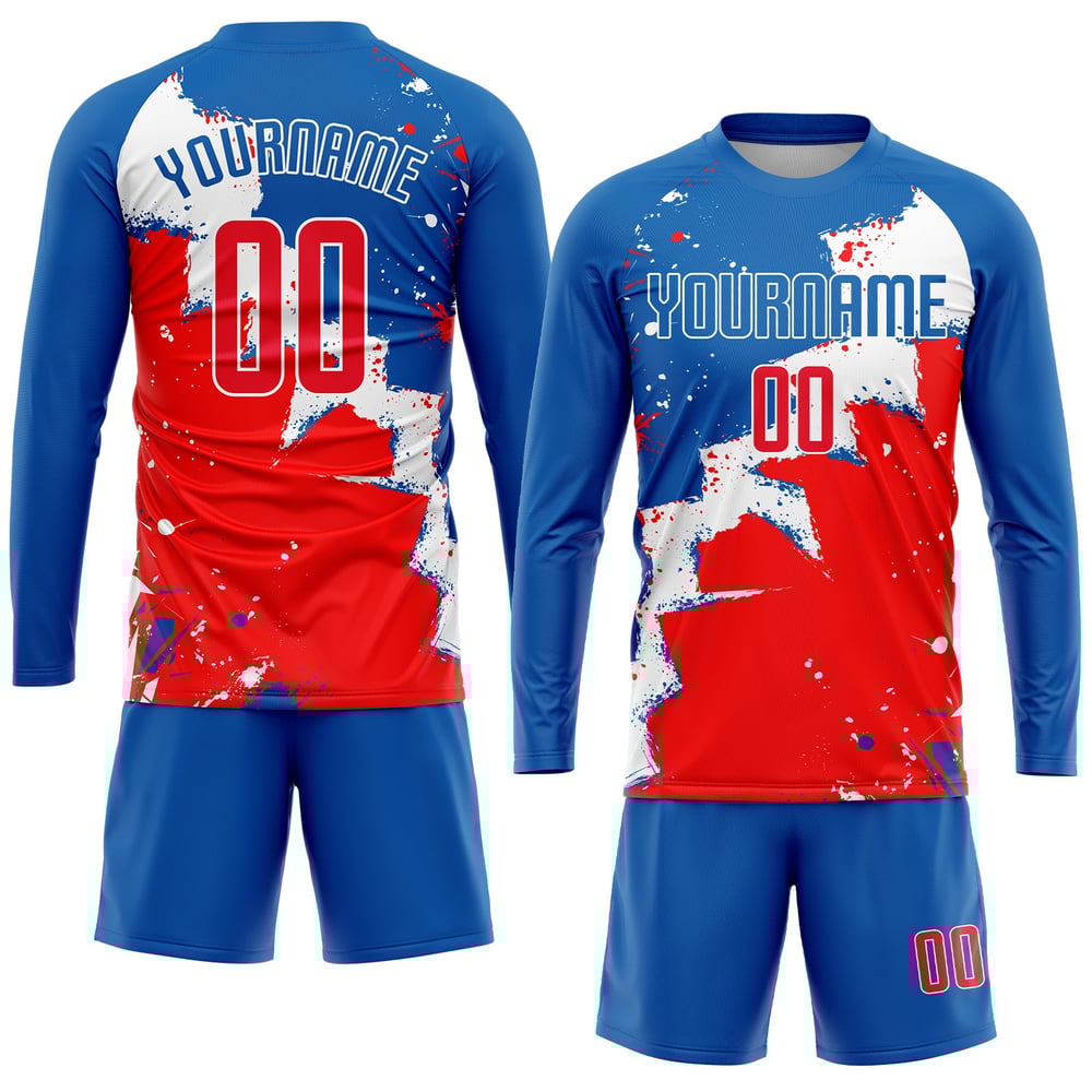 Sublimation Red-White Uniform Soccer Custom Jersey Royal