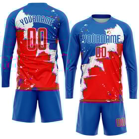 Sublimation Red-White Uniform Soccer Custom Jersey Royal