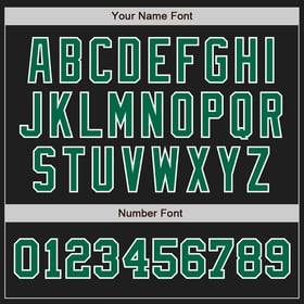 Camiseta de béisbol Kelly personalizada de tono auténtico negro verde y blanco dos