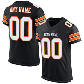Authentic Custom Jersey White-Orange Football Black Mesh