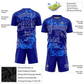Sublimation Custom Uniform Royal Soccer Royal-White Jersey