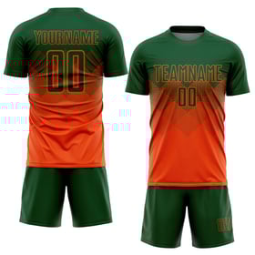 Maillot de football personnalisé orange vert sublimé