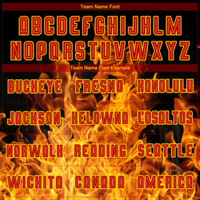 Custom Jersey Sublimation Soccer Uniform Flame Red-Gold Black