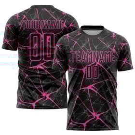 Sublimation Jersey Custom Uniform Pink Soccer Black