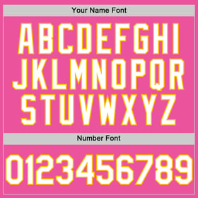 Custom Jersey Pink Sleeveless White-Gold Authentic Baseball