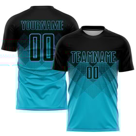 Lakes Jersey Blau Uniform Sublimation Fußball Custom Schwarz