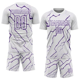 Maglia viola personalizzata da calcio Lightning con stampa sublimatica bianca