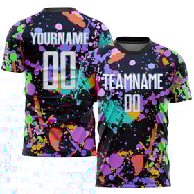 Soccer White-Light Pattern Uniform Jersey Sublimation Graffiti Custom Blue