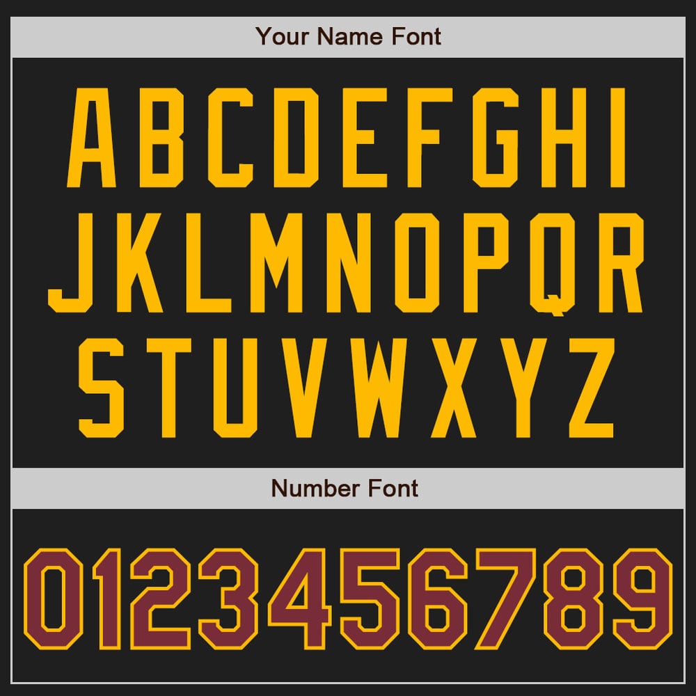 Jersey de béisbol auténtico personalizado en tono negro burdeos y dorado dos