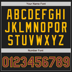 Jersey de béisbol auténtico personalizado en tono negro burdeos y dorado dos