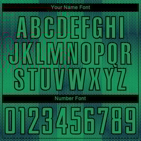 Custom Black Sublimation Green Uniform Jersey Kelly Shapes Soccer Geometric