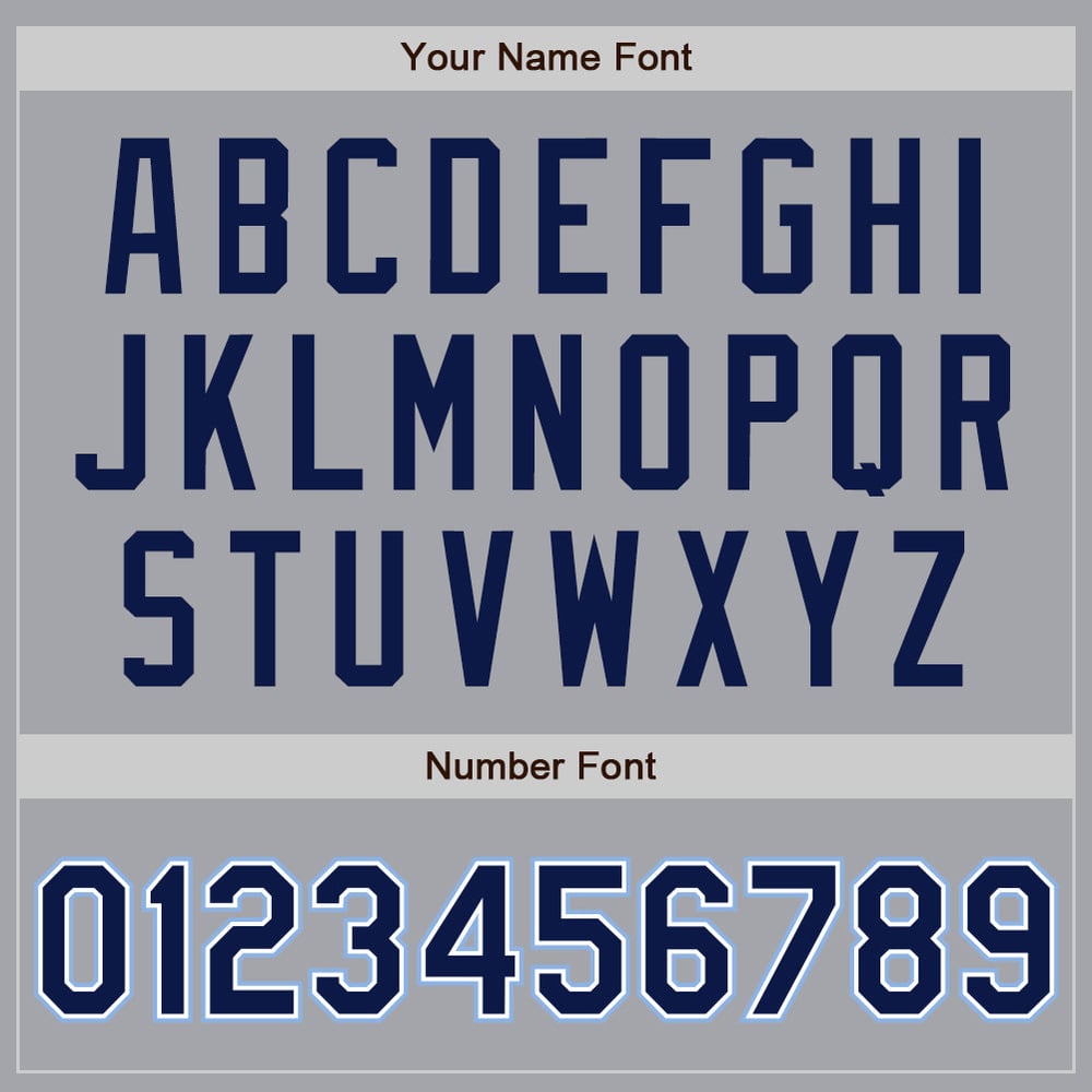 Camiseta de béisbol personalizada auténtica gris azul marino claro