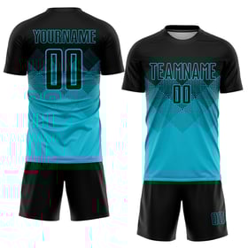Lakes Jersey Blau Uniform Sublimation Fußball Custom Schwarz