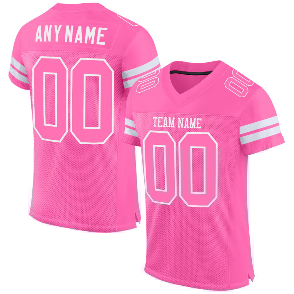 Custom Jersey Pink Mesh Pink-White Authentic Football