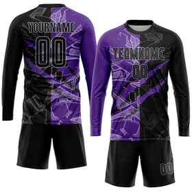 Sublimation Graffiti Jersey Black Pattern Purple-Gray Uniform Soccer Custom Scratch