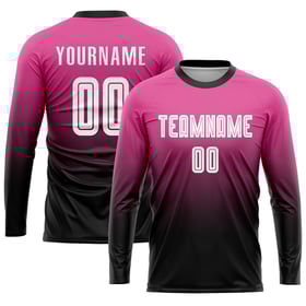 Custom Fade Jersey Soccer Fashion White-Black Uniform Pink Sublimation