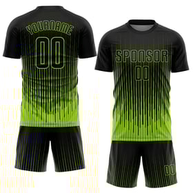 Uniform Grön Neon Jersey Sublimering Anpassad Svart Fotboll