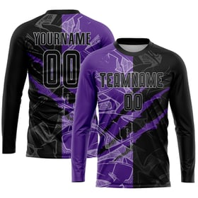 Sublimation Graffiti Jersey Black Pattern Purple-Gray Uniform Soccer Custom Scratch