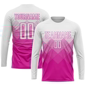 Soccer White Custom Deep Jersey Pink Sublimation Uniform