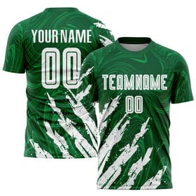 White Uniform Custom Soccer Kelly Sublimation Jersey Green