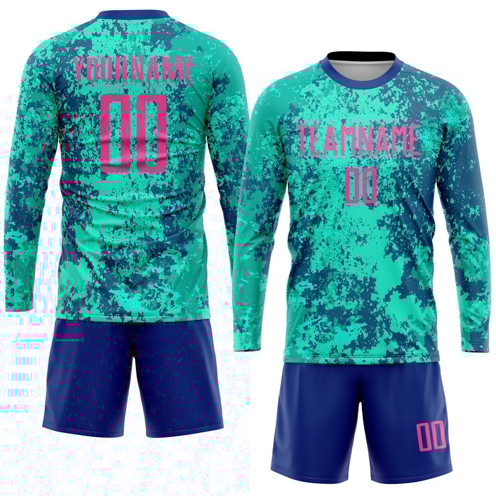 Pink-Royal Jersey Custom Teal Uniform Sublimation Soccer