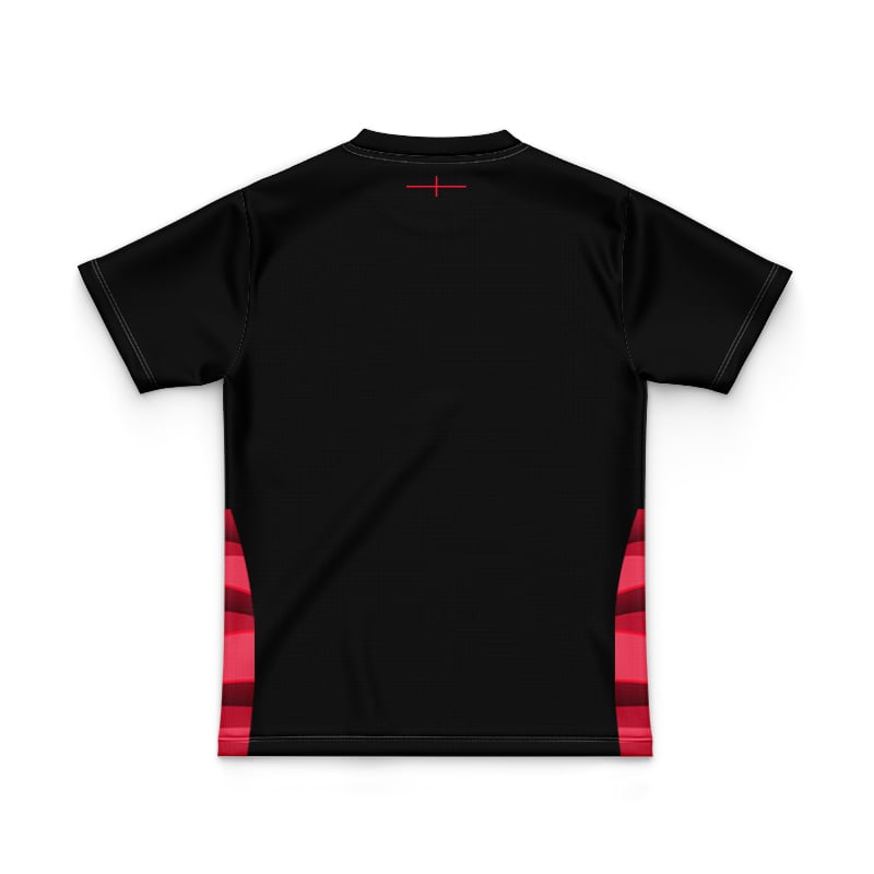 Kid's England Rugby 2024/25 Third Warm Up Shirt - Black