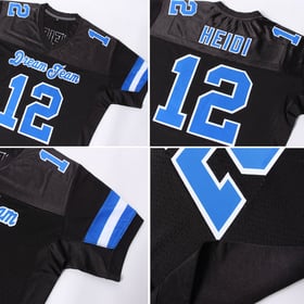 Custom Mesh Football Black Royal-White Jersey Authentic