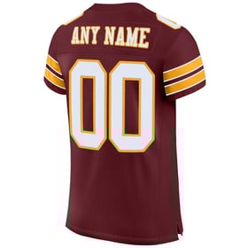 Mesh Football Jersey Authentic Custom White-Gold Burgundy