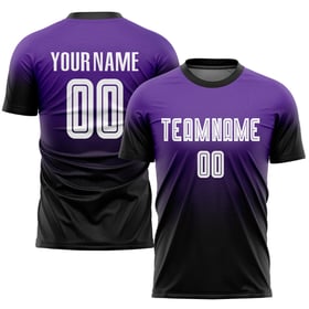 Sublimation Jersey Uniform Purple Fade White-Black Soccer Custom Fashion