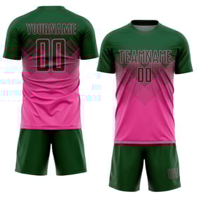 Maillot de football personnalisé rose vert sublimé