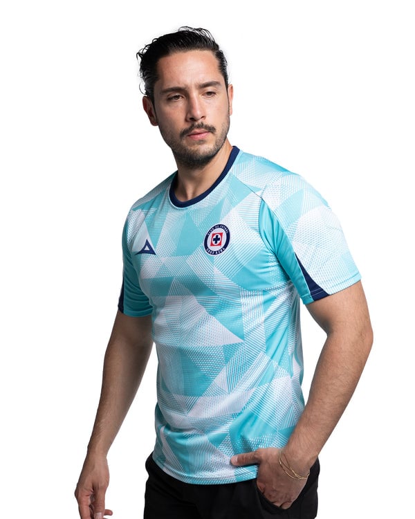 Damen Cruz Azul 2025/26 Drittes Aufwärmshirt – Türkis/Weiß