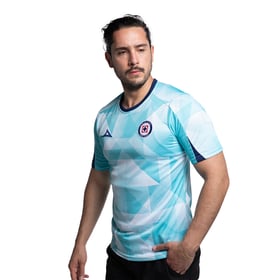 Damen Cruz Azul 2025/26 Drittes Aufwärmshirt – Türkis/Weiß