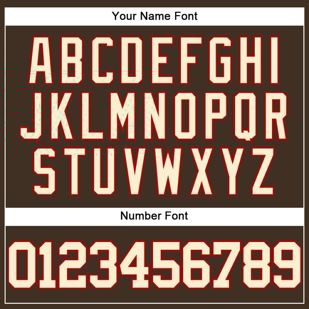 Camiseta de béisbol personalizada auténtica marrón crema-roja