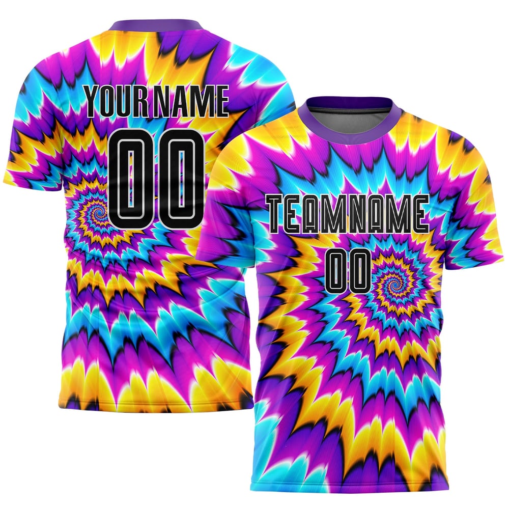 Tie Custom Soccer Uniform Black-White Dye Jersey Sublimation