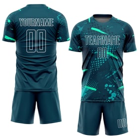 Green-Teal Uniform Jersey Soccer Sublimation Custom Green