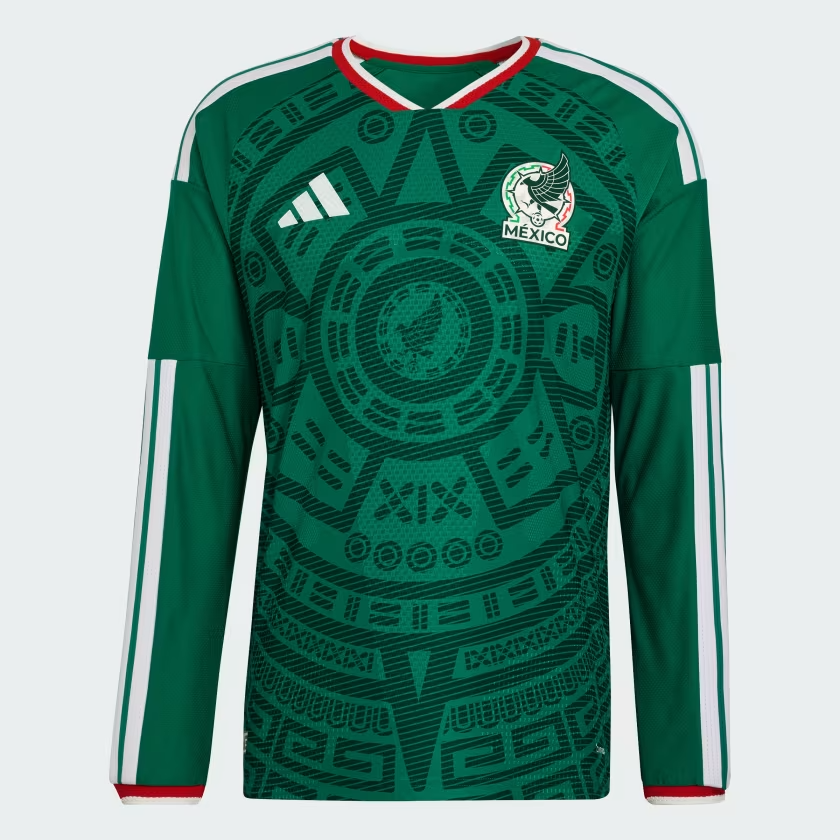 Men's Mexico 2026 Home Authentic World Cup Long Sleeve Shirt